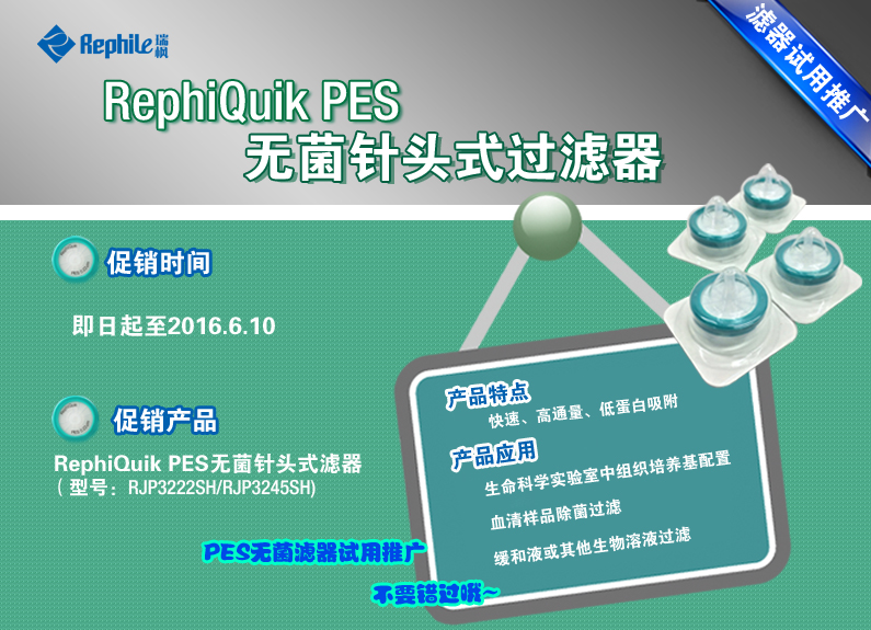 新一轮RephiQuik PTFE针头式过滤器试用开始啦